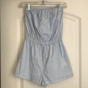 Seer Sucker Strapless Romper
